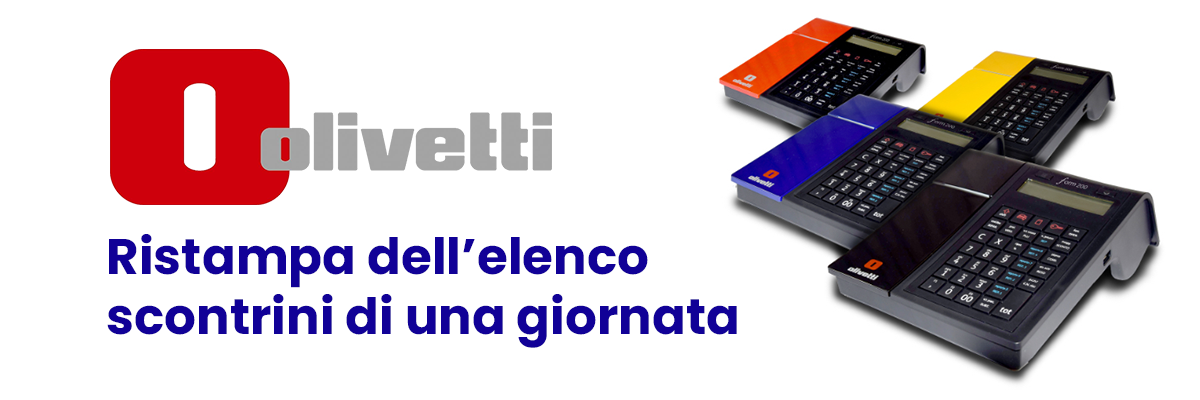 Ristampa elenco scontrini di una giornata Olivetti Form 100 200 200 Plus
