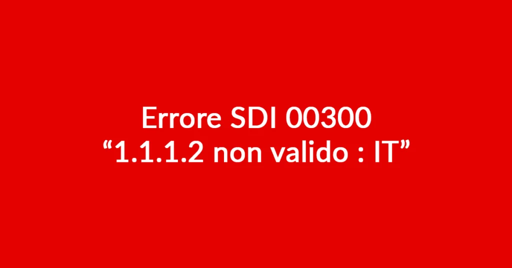 errore SDI 00300