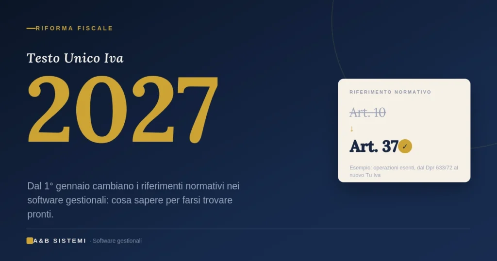 Testo Unico Iva 2027